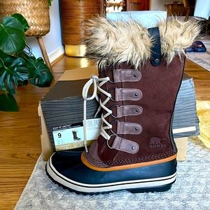 Sorry Joan of Arctic Waterproof Boots - Tall, Tobacco, Sudan Brown, Size 9 - New